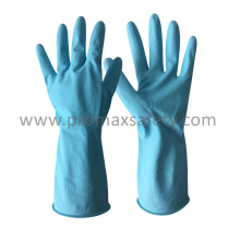 Flocked Blue Household Latex Glove